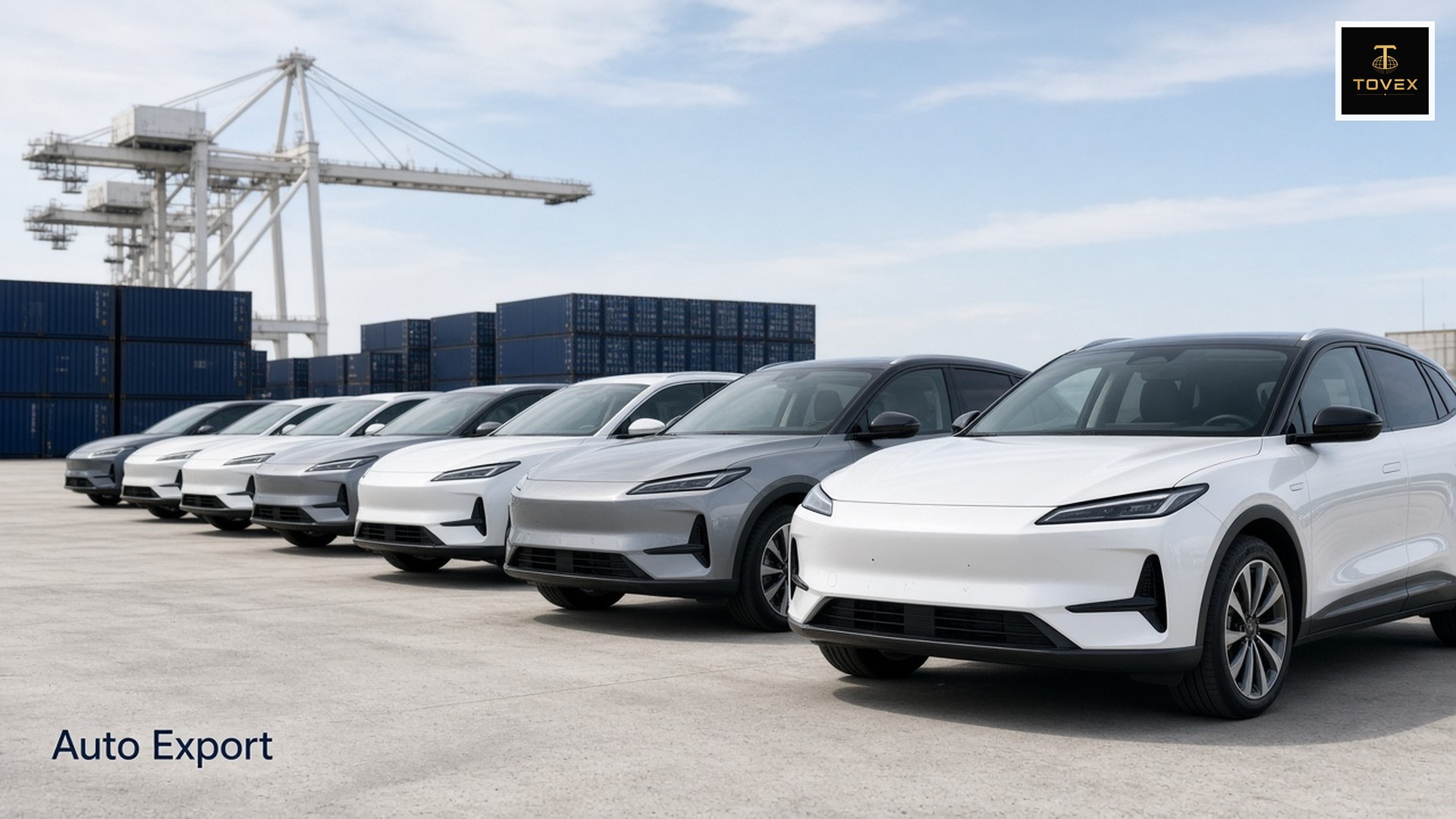 China NEV export vehicles at port